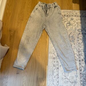 Zara Light Gray Elastic Waist Pants